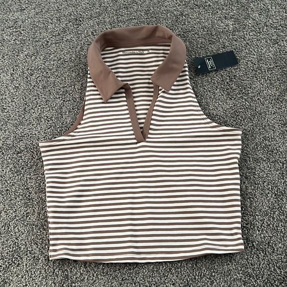 Abercrombie & Fitch Tops - NWT Abercrombie Striped Polo Tank